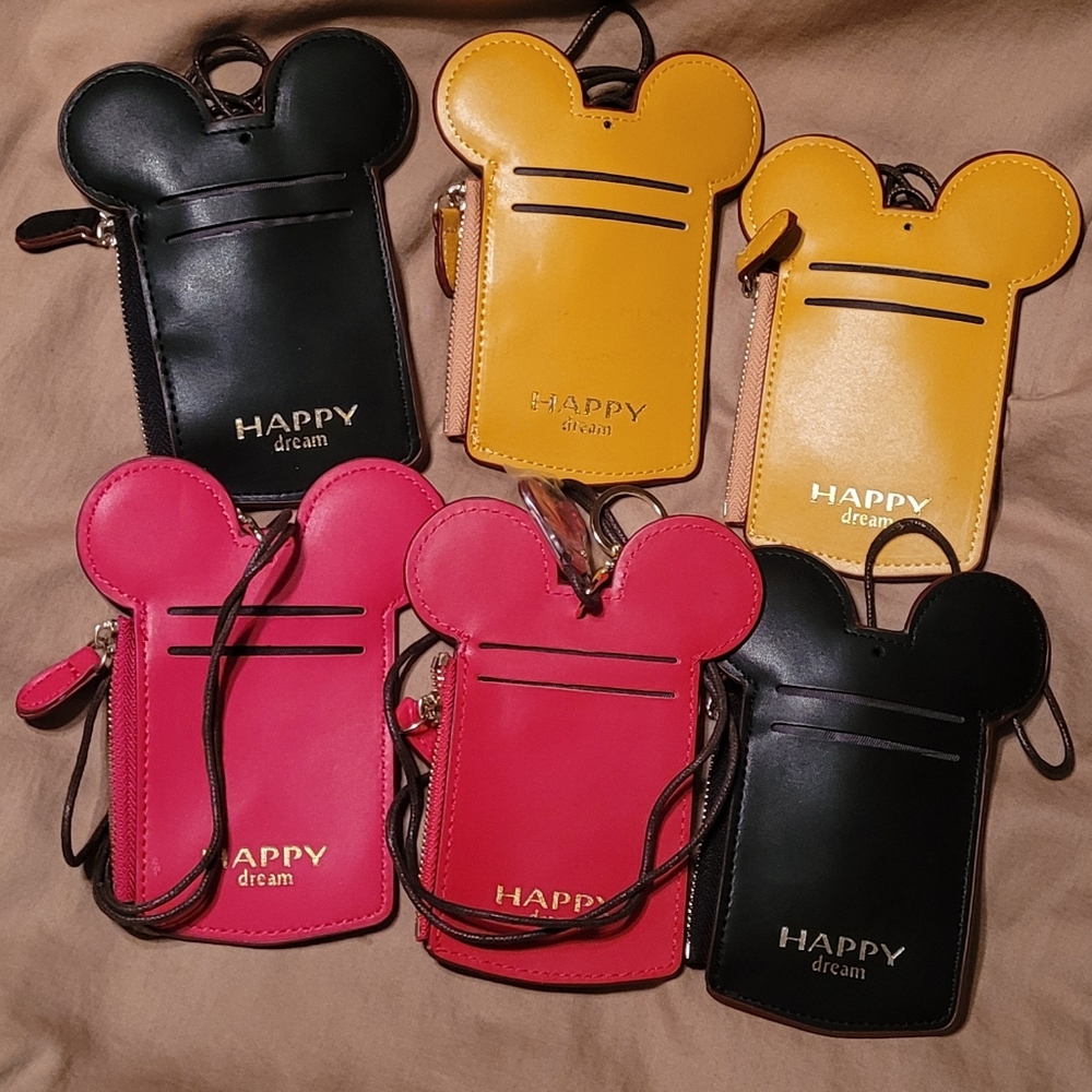 Bundle 9f 6 Disney Mouse ID Holder Lanyards